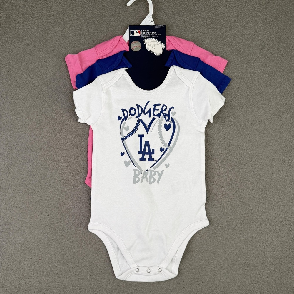 Los Angeles Dodgers Pajamas Girls 18-24 Months MLB Baseball 3 Piece Outerstuff